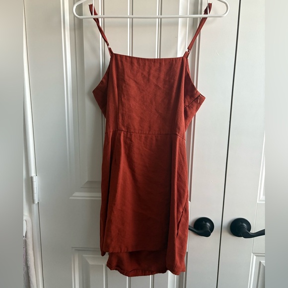 Cute Rust Orange Button-Down Dress - Picture 2 of 4